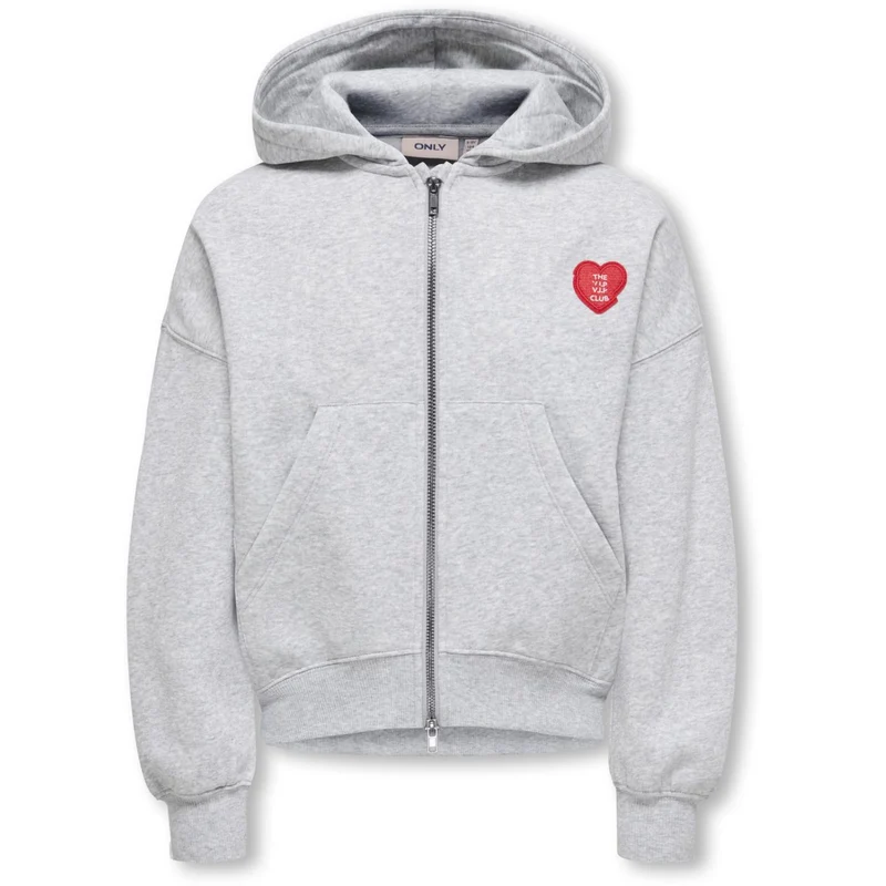 kids ONLY Light Grey Melange Kogevisa L/S Zip Hette Ovs Swt