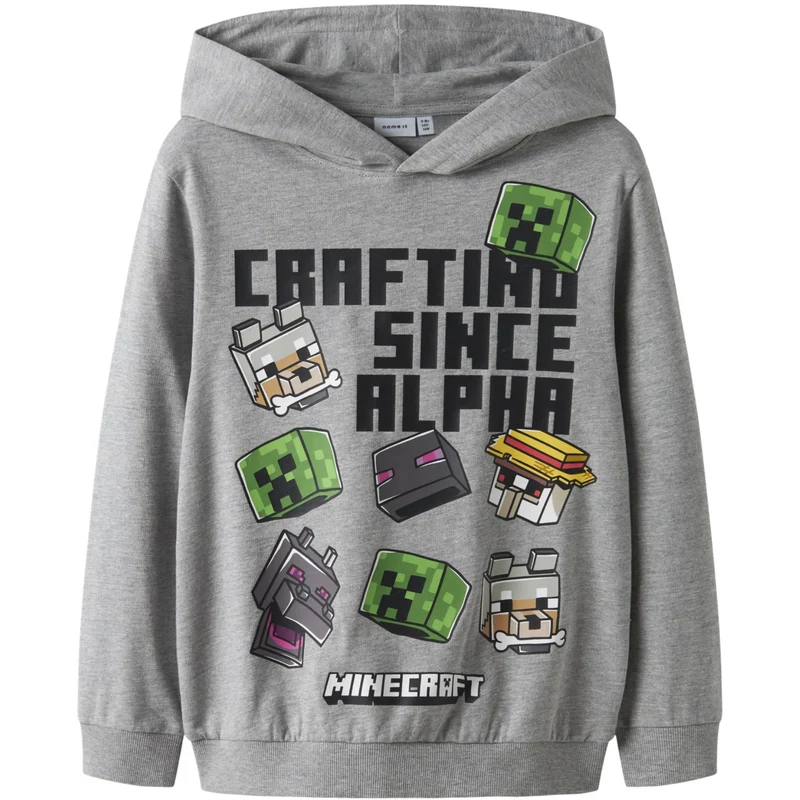 Name It Grey Melange Nkmjet Minecraft Nreg Sweat Wh Unb Bfu