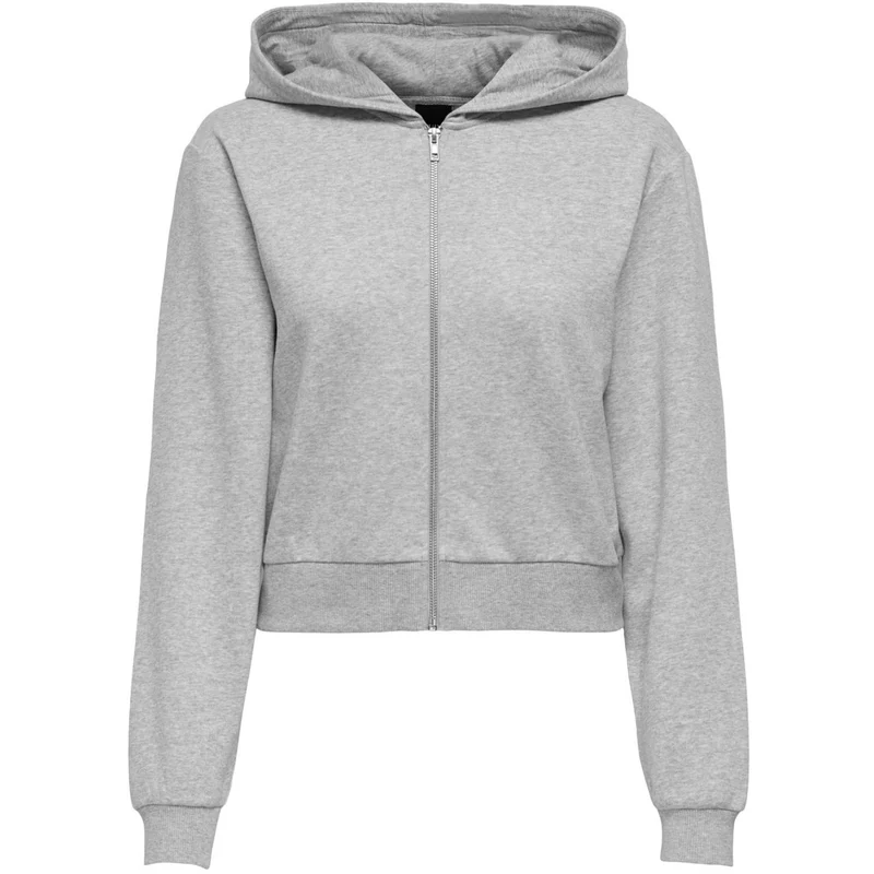 kids ONLY Light Grey Melange Kogsweat L/S Hettegenser Zip Swt