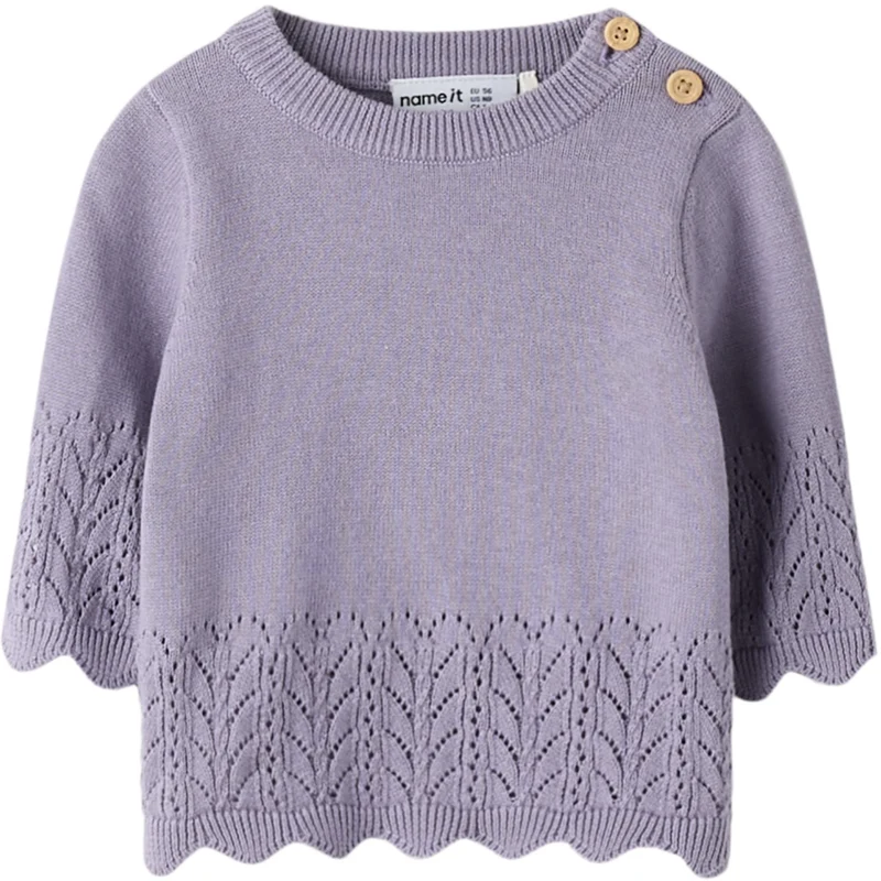 Name It Lavender Gray Nbfbrit Ls Strikk