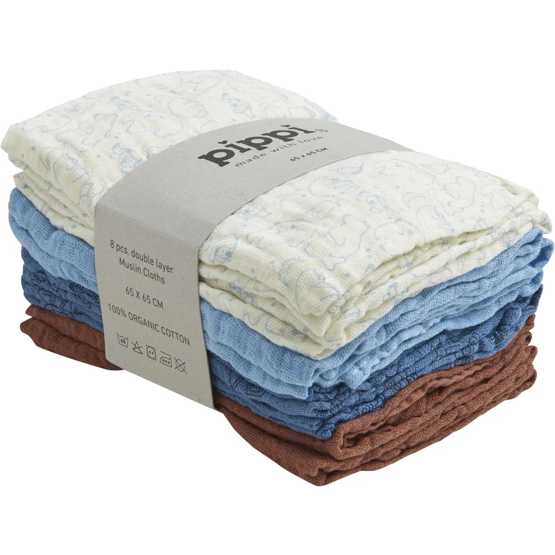Pippi Air Blue Cloth Muslin (8-Pack)
