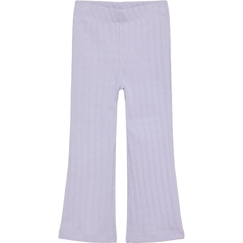 En Fant Purple Heather Leggings Pointelle