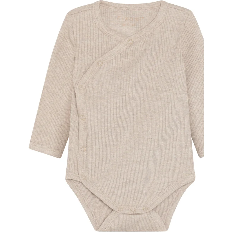 FIXONI Pure Cashmere Melange Omslags Body Ls Melange Rib