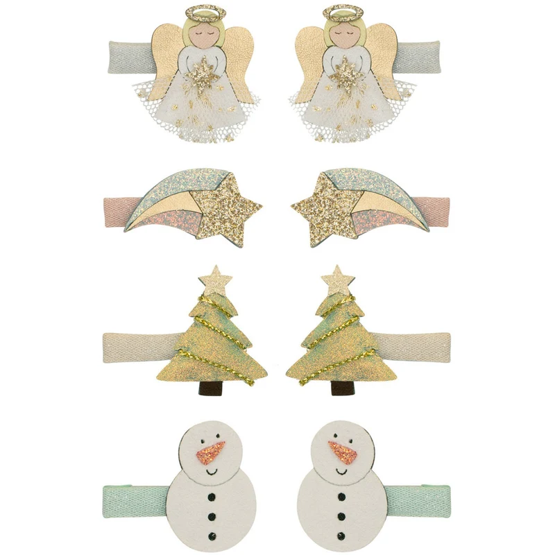 Mimi & Lula 8 Hårclips - Mini Angel Christmas