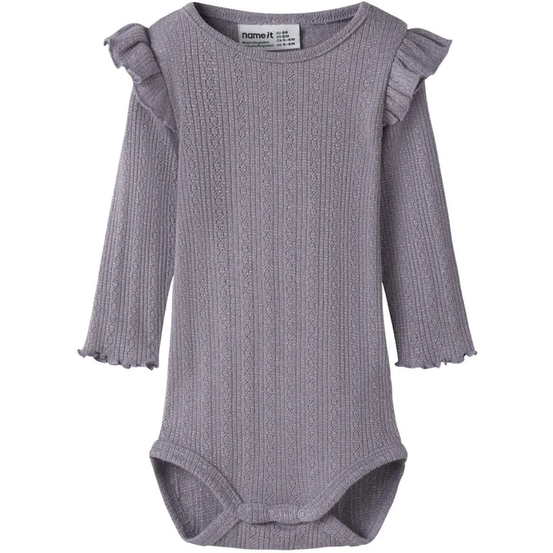 Name It Lavender Gray Melange Nbfblitta Ls Body