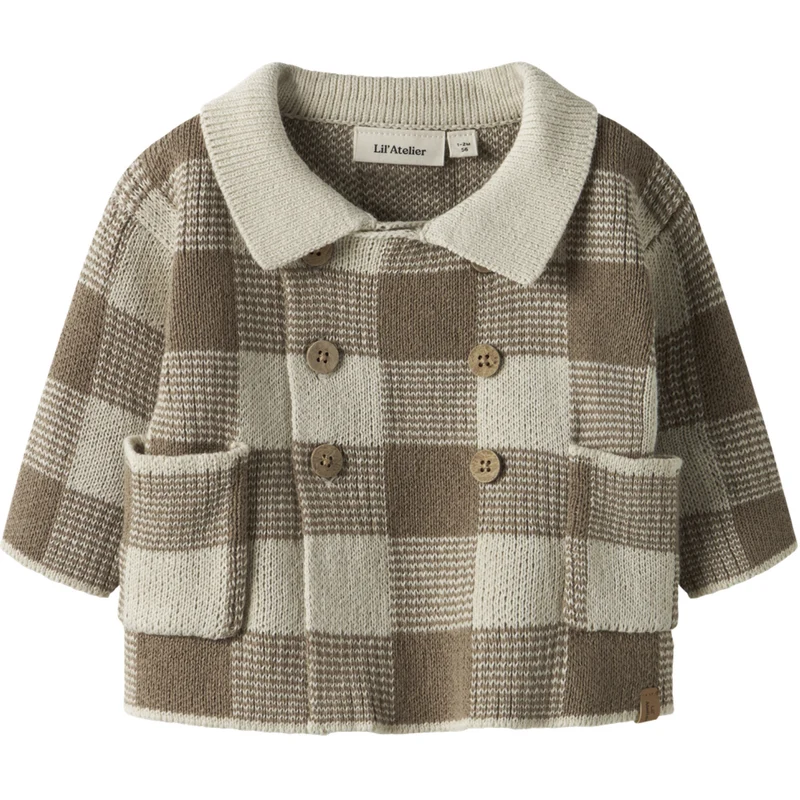 Lil'Atelier Sepia Tint Nbmrobo Ls Loose Strikk Card Lil