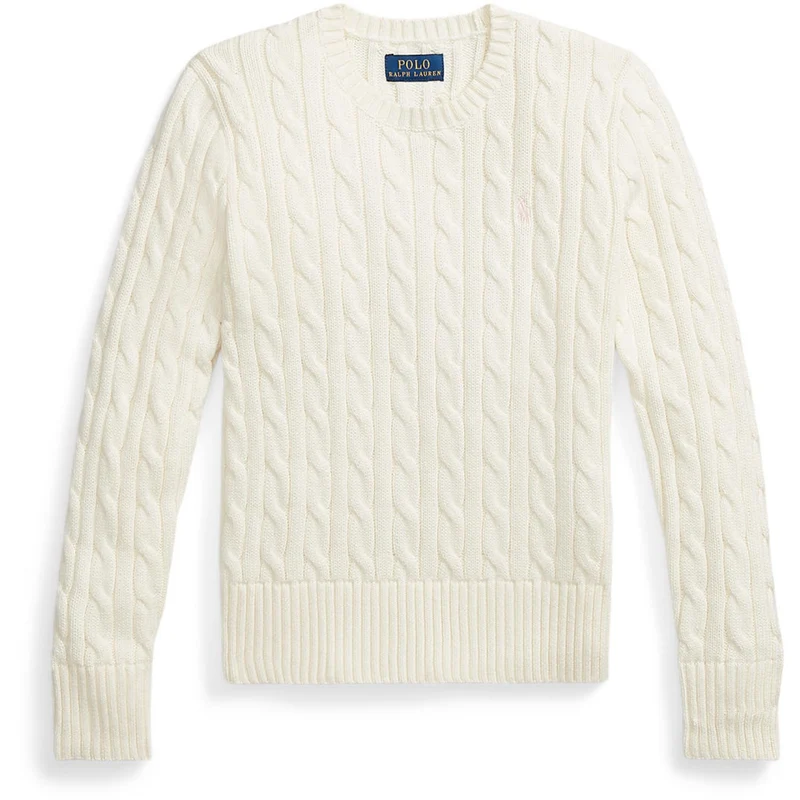 Polo Ralph Lauren Warm White W/Hint Of Pink Girl Pullover