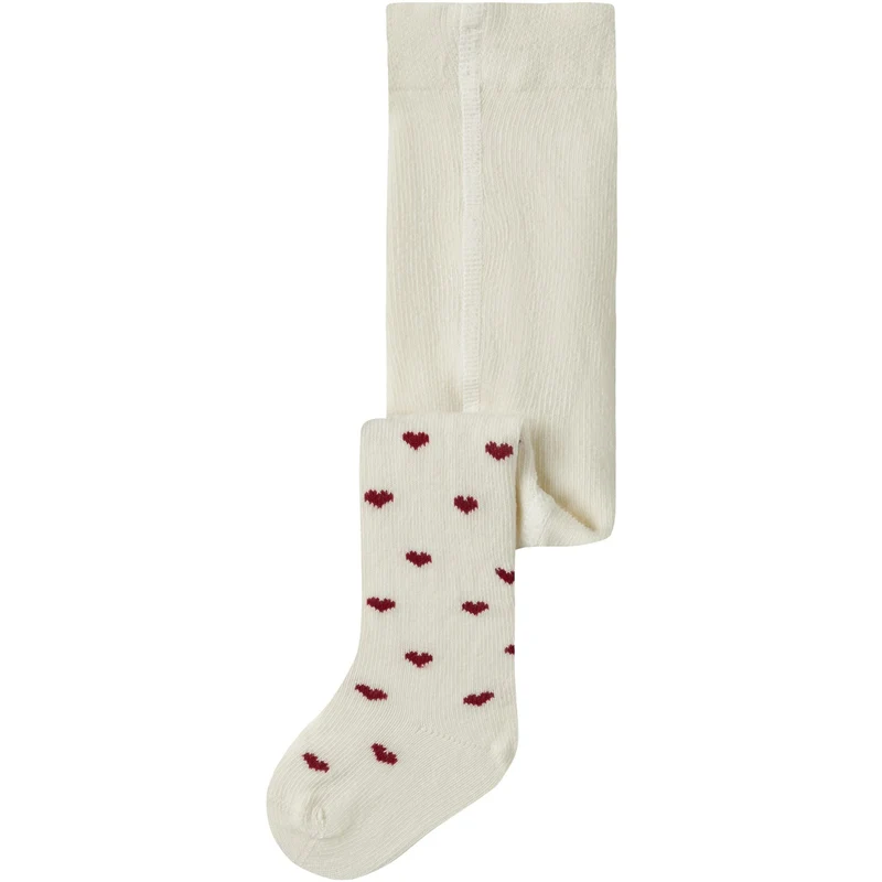 Lil'Atelier Turtledove Red Hearts Nbfreba Len Strømpebukser Lil