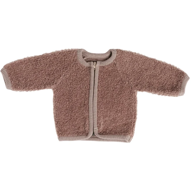 Smallstuff Rose Cardigan Med Glidelås Bouclé Merino Ull