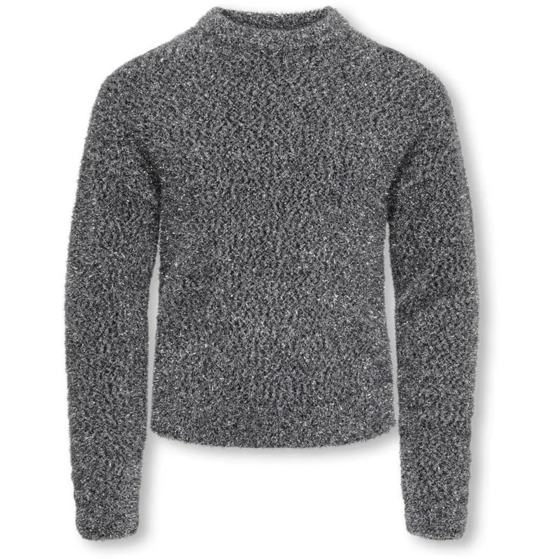 kids ONLY Black Silver Glitter Kogpiumo Glitter L/S O-Neck Knt