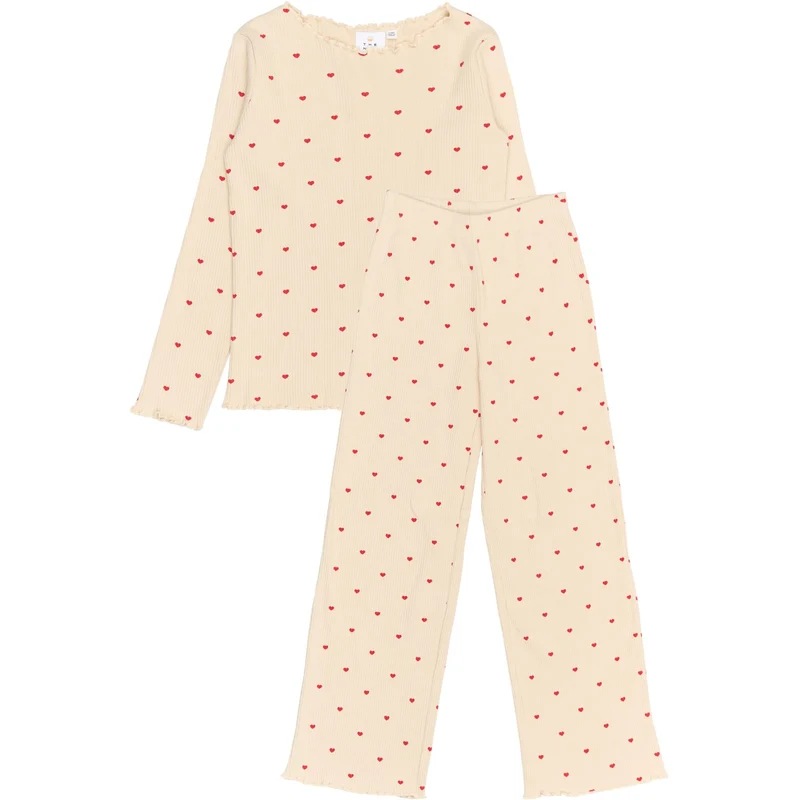 The New Gardenia AOP Holiday Heart Rib Night Sett
