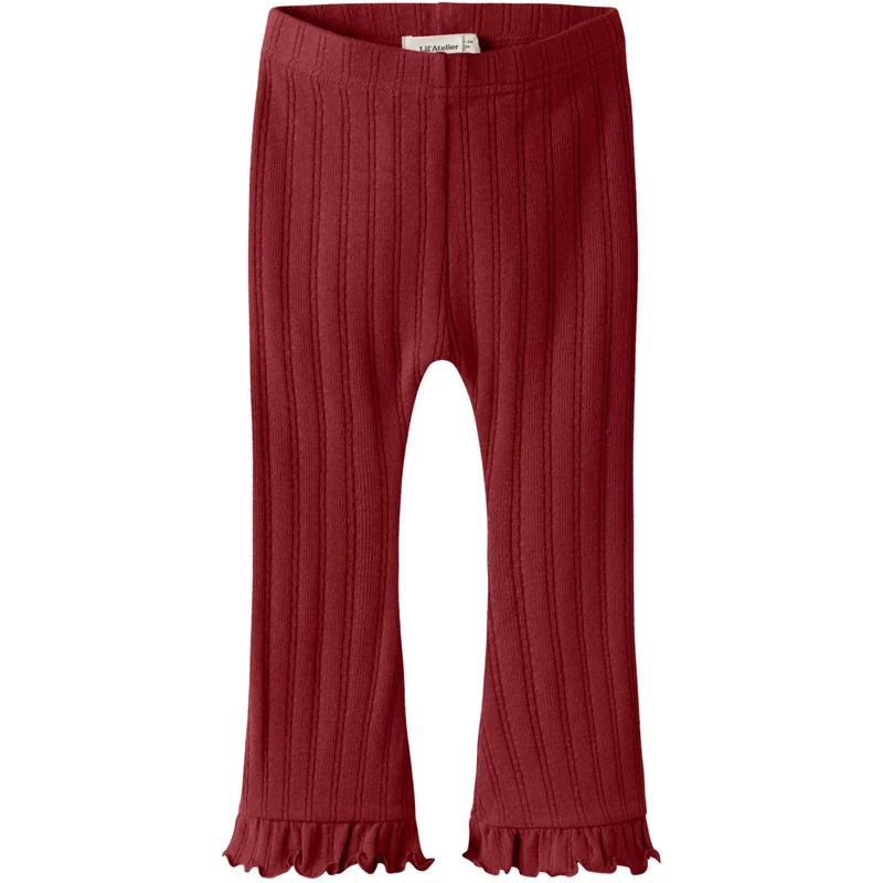Lil'Atelier Red Dahlia Nmfrita Sig Bootcut Leggings Lil