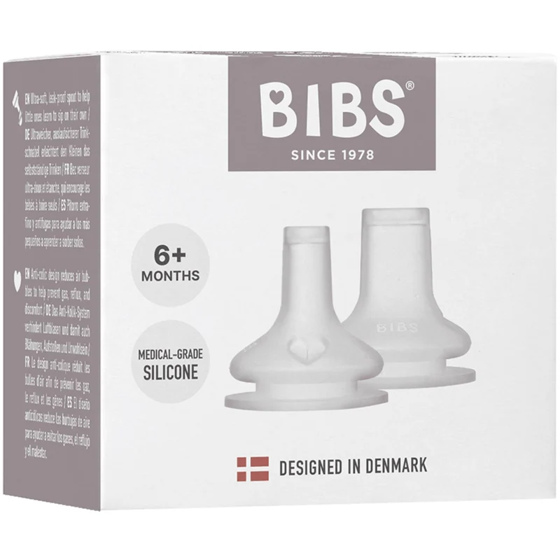 Bibs Baby Flaske Spout Silikon 2-Pakning