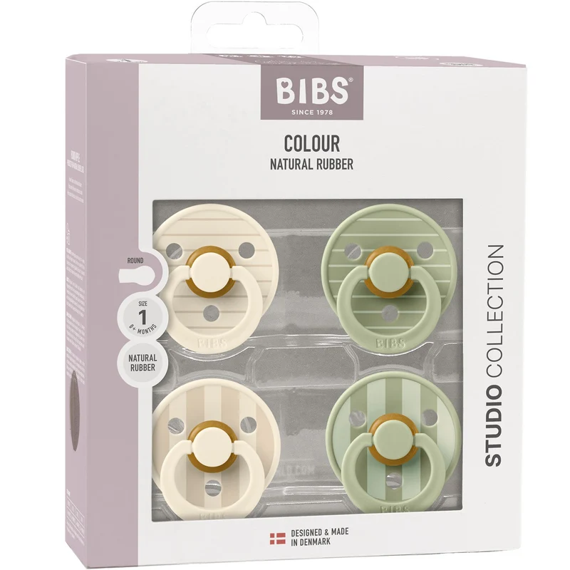 Bibs Pin Ivory Vanilla Mix/Pin Sage Mix Smokk Studio Colour 4-Pakke Latex