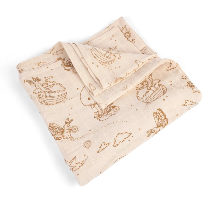 FILIBABBA Dreamy Adventurers Muslin Svøp Diaper 120x120 Cm Gots