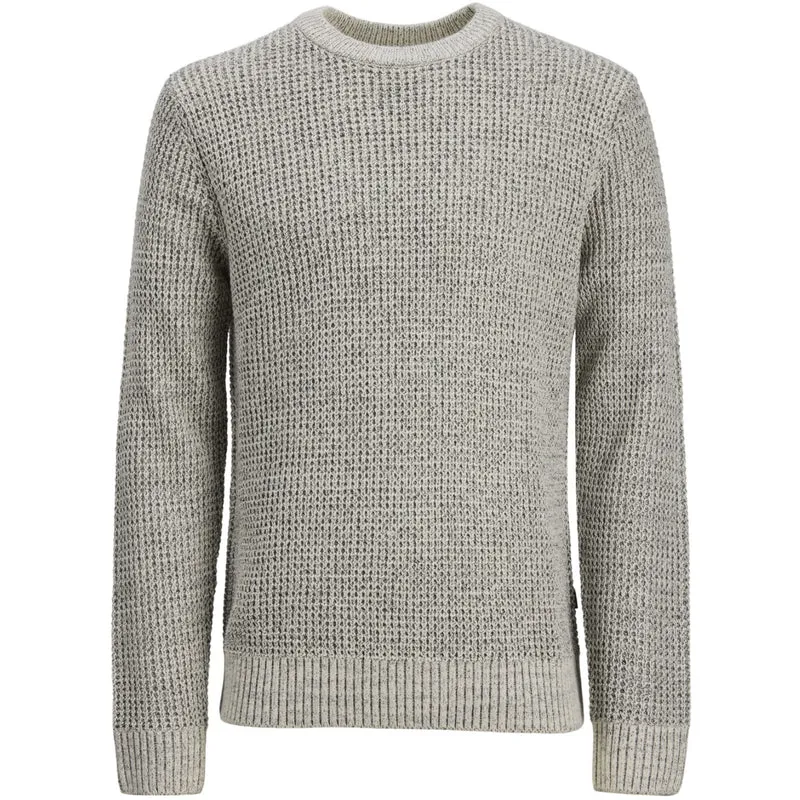 Jack & Jones Junior Moonbeam Twisted W. Black/White Jjglobal Strikk Crew Neck Jnr