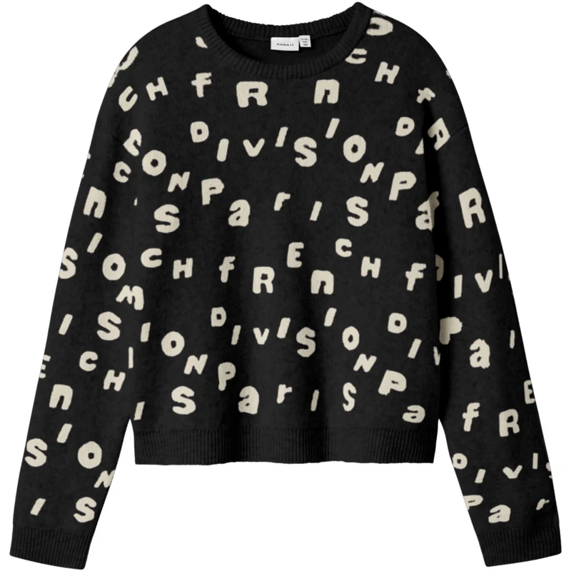 Name It Black Nkfoline Ls Strikk Bf