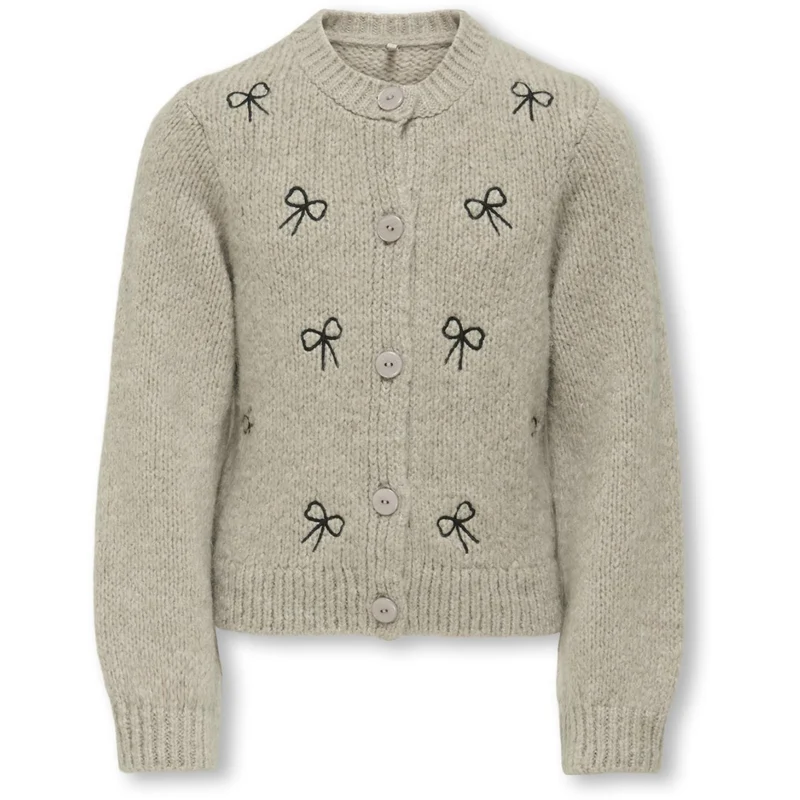 kids ONLY Pumice Stone Melange Detail Bows/Black Kogcody L/S O-Neck Bue Cardigan Knt