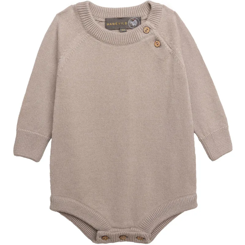 Hanevild Cream Oatmeal Martin Romper, Merinowool
