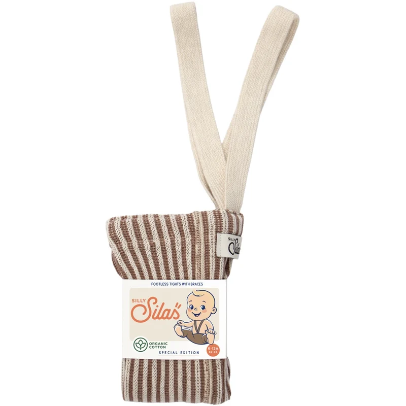 Silly Silas Granola X Cream Striped Special Footless Strømpebukser
