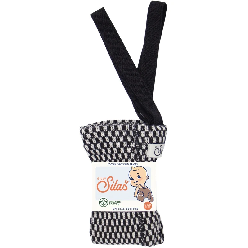 Silly Silas Black X White Checked Special Footed Strømpebukser