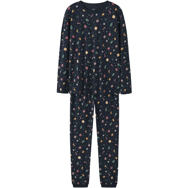 Name It Navy Blazer Xmas AOP Navy Nanvismas Ls Nightset Voksen