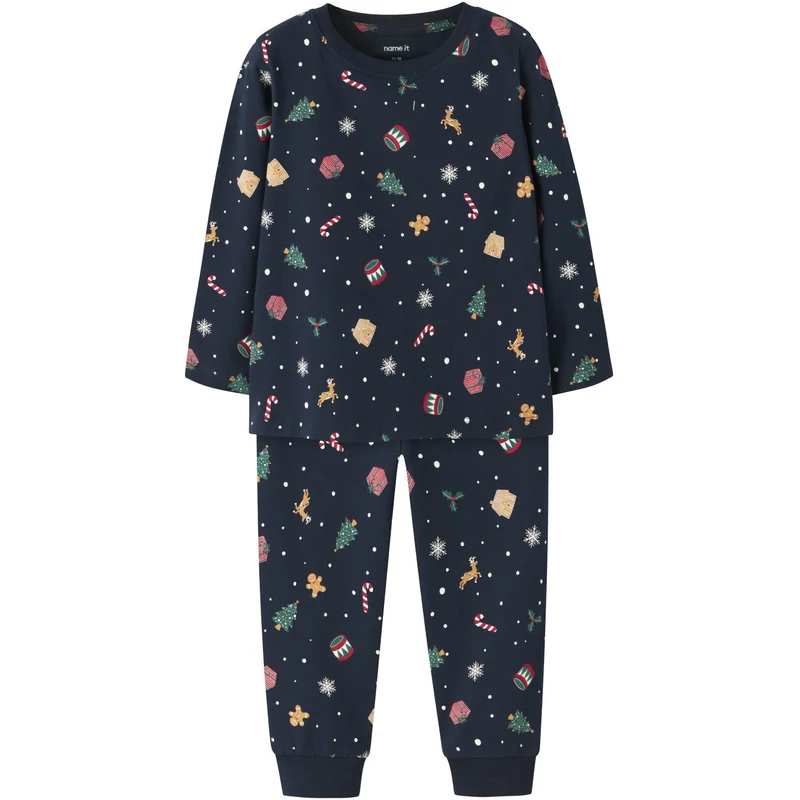 Name It Navy Blazer Xmas AOP Navy Nmnvismas Ls Nightset