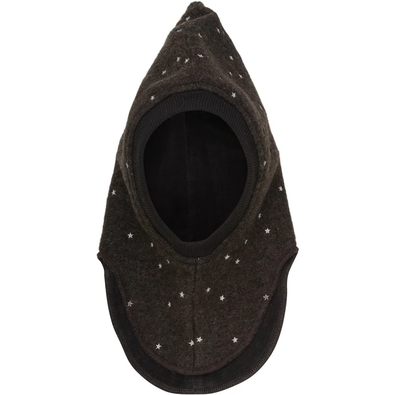 Huttelihut Dark Brown Melange Elefantlue All Over Emb. Ull