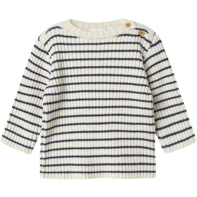 Name It Insignia Blue Cloud Dancer Nbmostripe Ls Strikk
