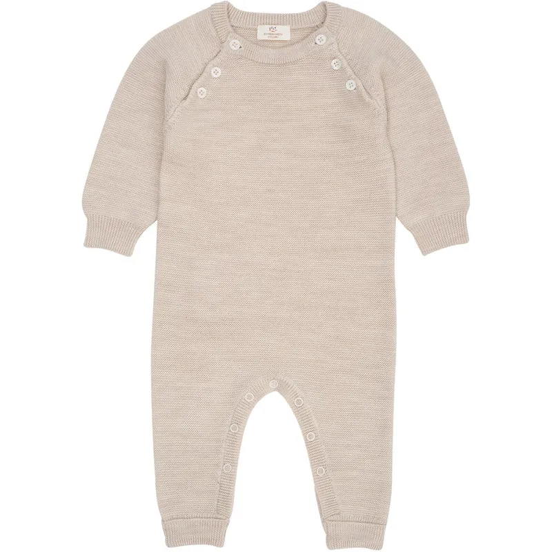 COPENHAGEN COLORS Pale Cream Mel Merino Baby Full Body In Garter Stitch