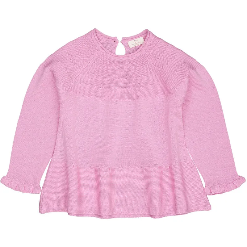 COPENHAGEN COLORS Syringa Merino Strikk Bluse Med Frill
