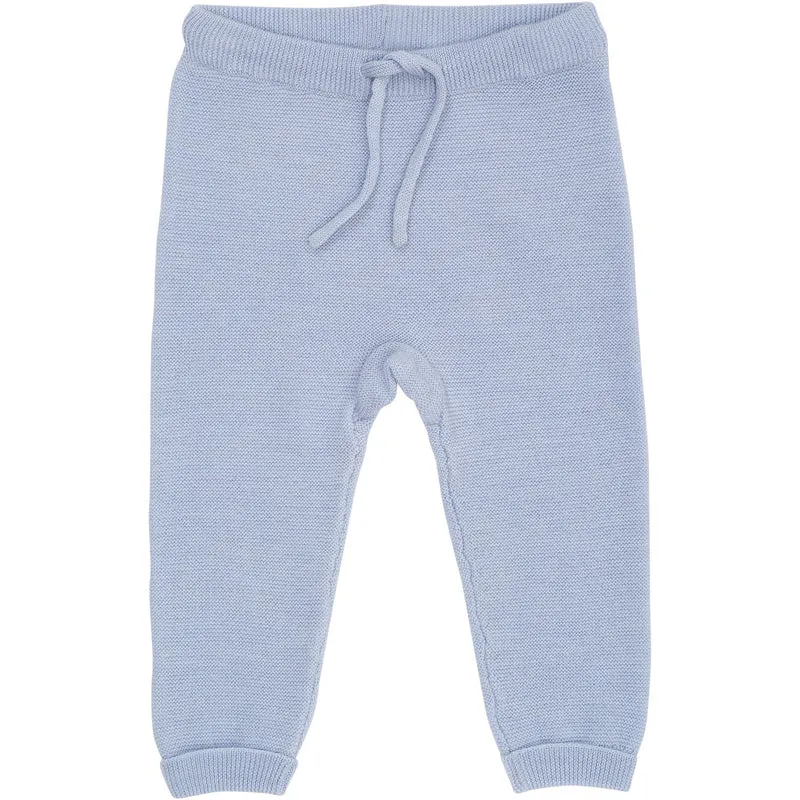 COPENHAGEN COLORS Dusty Blue Merino Baby Leggings In Garter Stitch