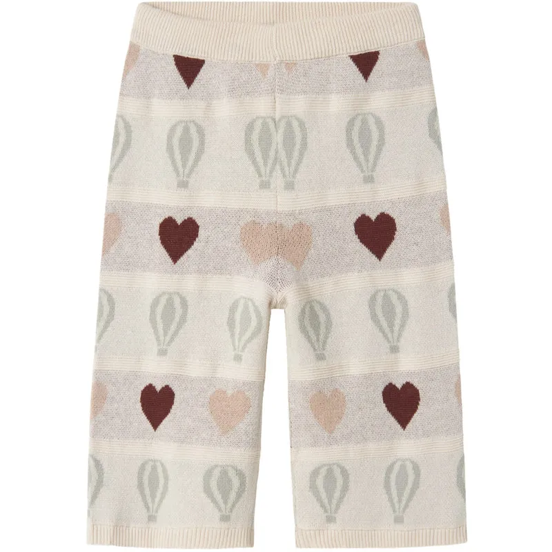 Lil'Atelier Pastel Parchment Nmflamai Wide Strikk Ancle Pant Lil