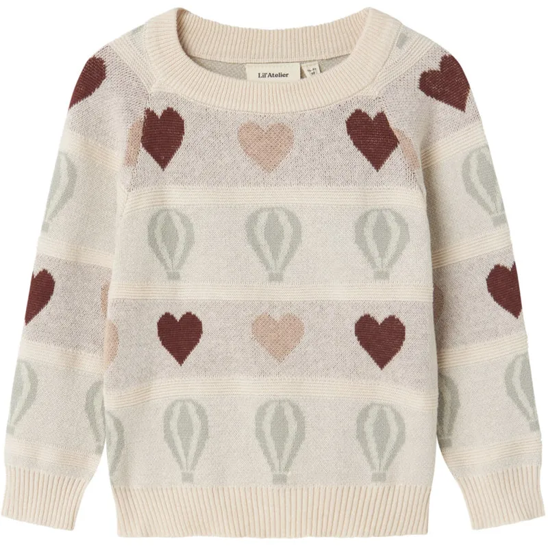 Lil'Atelier Pastel Parchment Nmflamai Kis Ls Strikk Lil