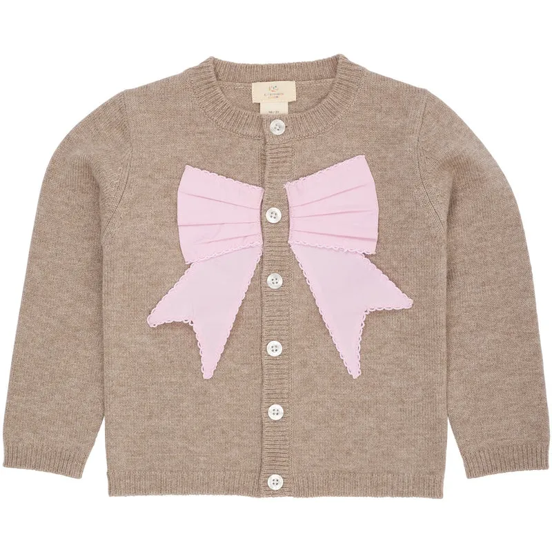 COPENHAGEN COLORS Sand/Lavender Comb. Cashmere Cardigan W. Poplin Bue