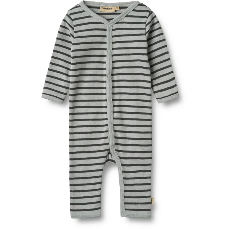 Wheat Soft Blue Stripe Buksedrakt L/S Dusty