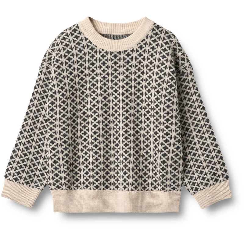 Wheat Warm Sand Melange Jaquard Pullover Elias