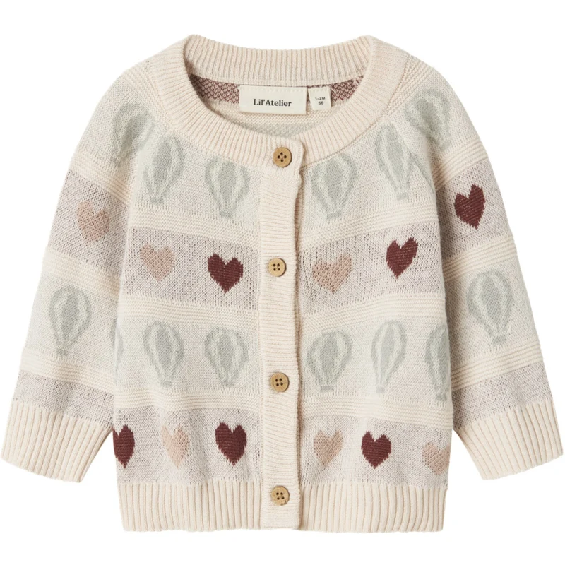 Lil'Atelier Pastel Parchment Nbflamai Kny Ls Strikk Card Lil