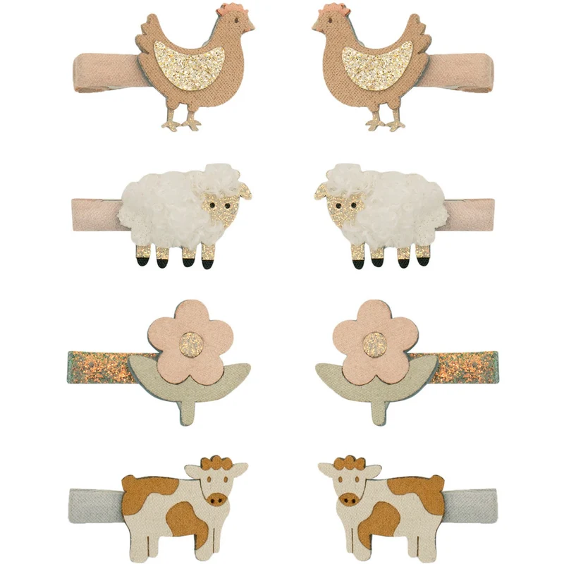 Mimi & Lula 8 Hårclips - Mini Farm Animal Enchanted