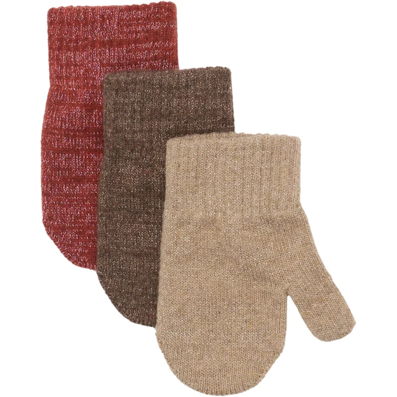 Mikk-Line Apple Butter-Chocolate Chip-Doeskin Magic Hansker 3 Pakke Med Lurex