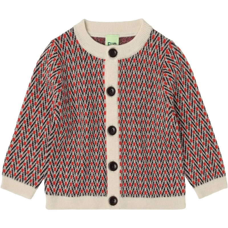 FUB Ecru Baby Herringbone Cardigan