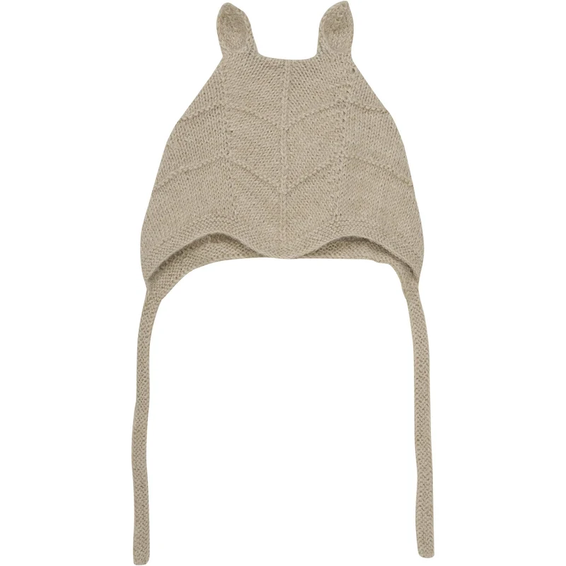 Huttelihut Camel Melange Bonnet Ears Alpaca Ull Strikk