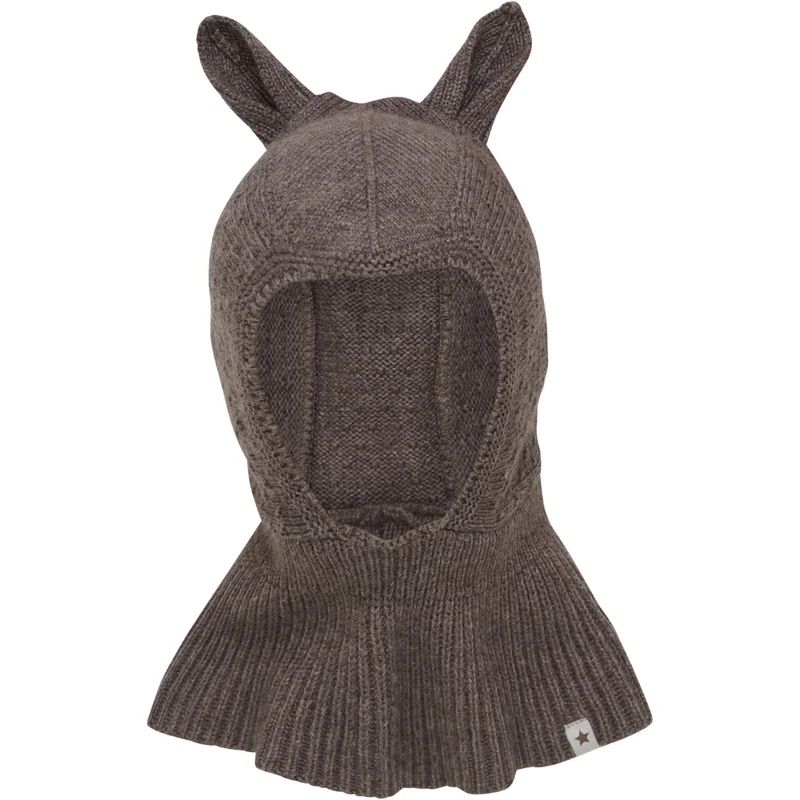 Huttelihut Brown Melange Elefantlue Ears Ull Strikk
