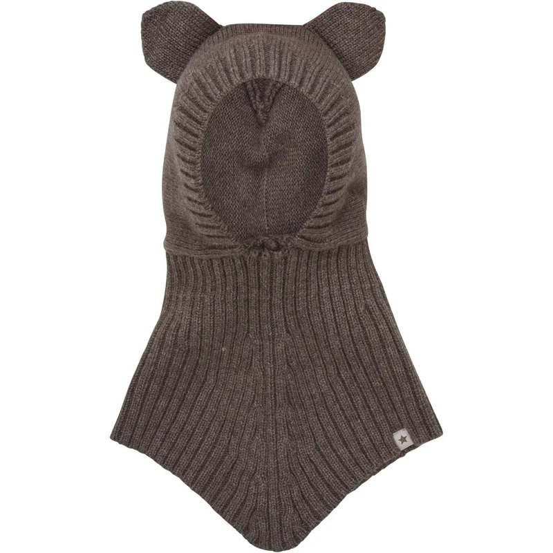 Huttelihut Brown Melange Elefantlue Ears Ull Strikk