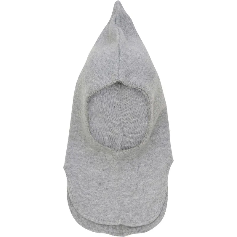 Huttelihut Light Grey Melange Elefantlue Ull Strikk Windstop