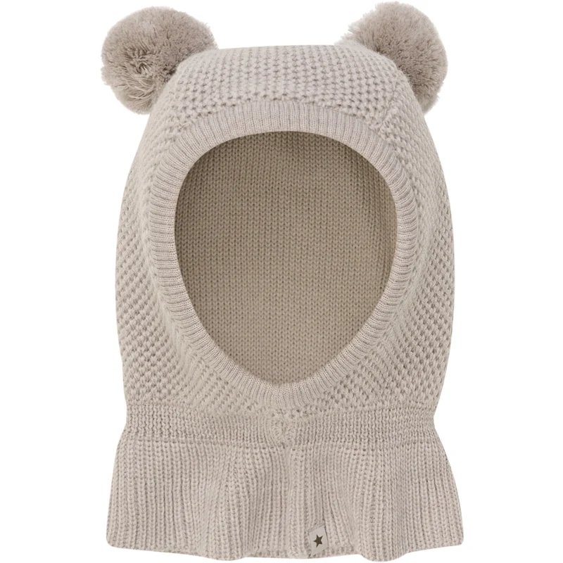 Huttelihut Camel Melange Elefantlue Windstop Pompoms