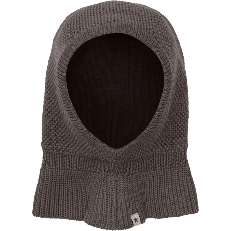 Huttelihut Brown Melange Elefantlue Ull Strikk Windstop