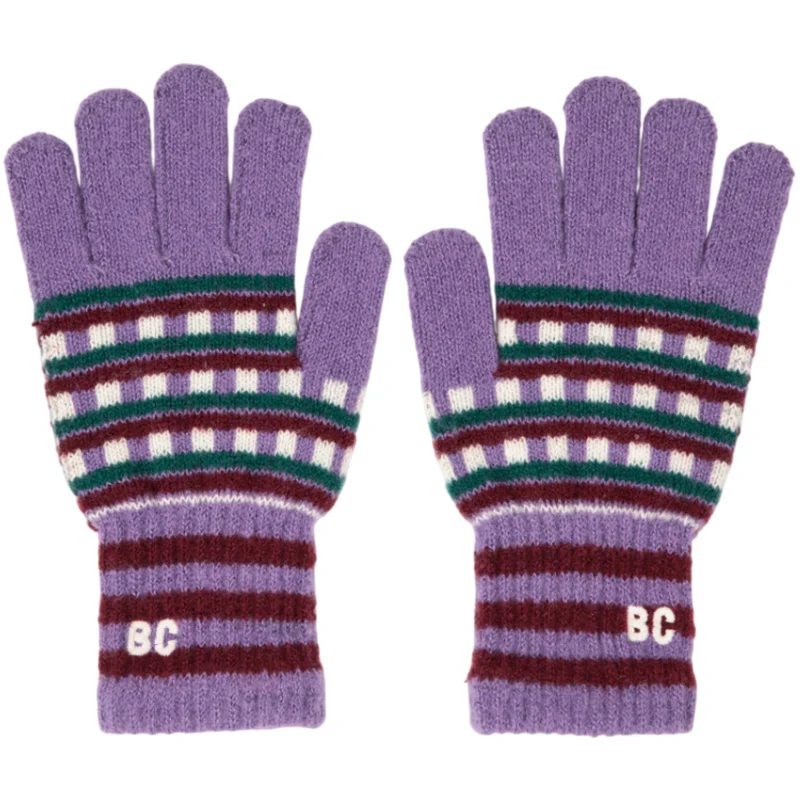 Bobo Choses Purple Jacquard Long Hansker