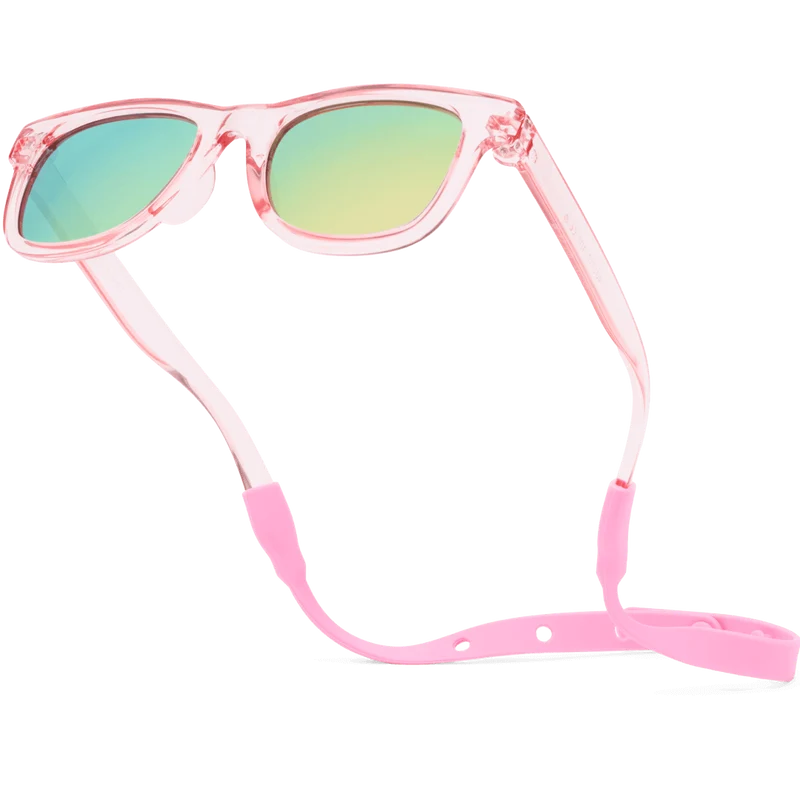 Transparent Pink Polarized Baby Sunglasses with Strap 0-24 Months