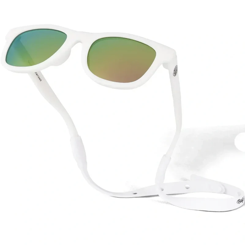 White Polarized Baby Sunglasses with Strap 0-24 Months